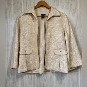 Bob Mackie Houndstooth Jacquard Blazer Jacket Sz 0 EUC